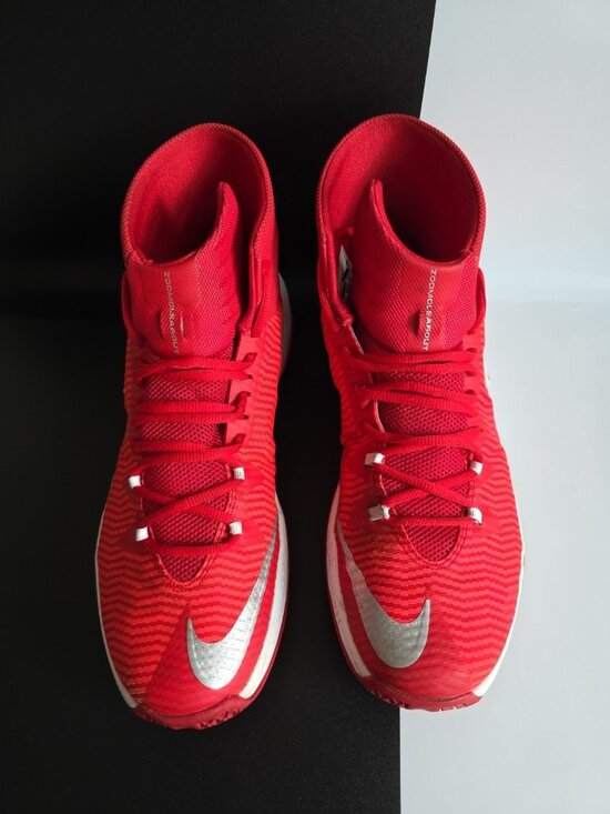 Nike Zoom Hyper Basketball Shoes‎ Men 12.5 Red High Top Athletic Sneakers